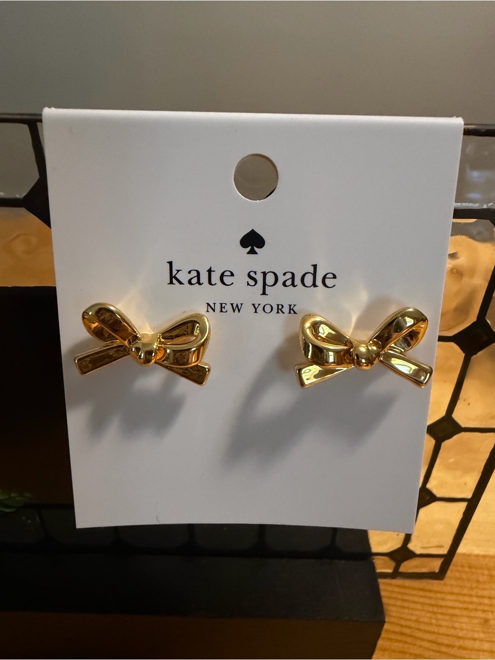 kate spade Gold Bow Stud Earrings - Polished Gold Tone